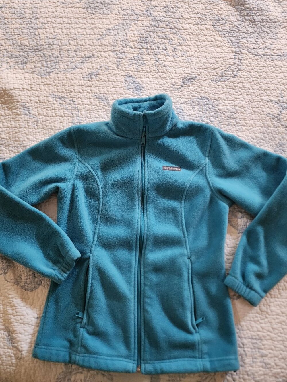 Columbia Benton Springs Full Zip Fleece Jacket Teal Blue Small